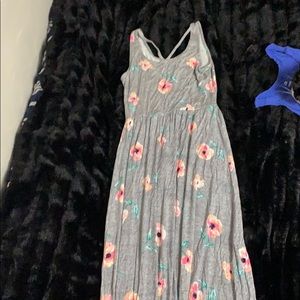 Grey floral maxi dress